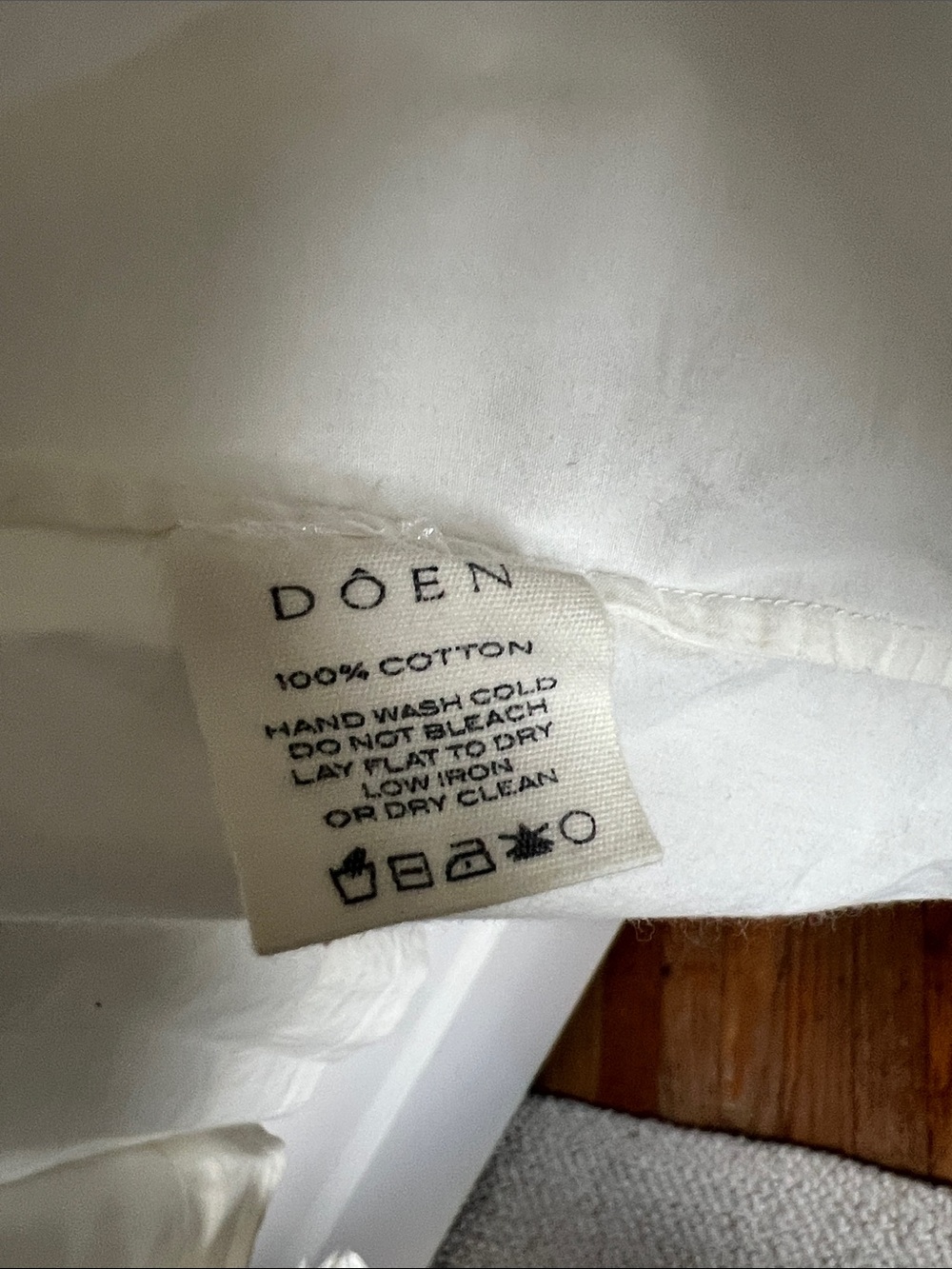 Dôen Edna 100% Cotton Robe in Cream  Eyelet Trim Tie Waist - Picture 3 of 14
